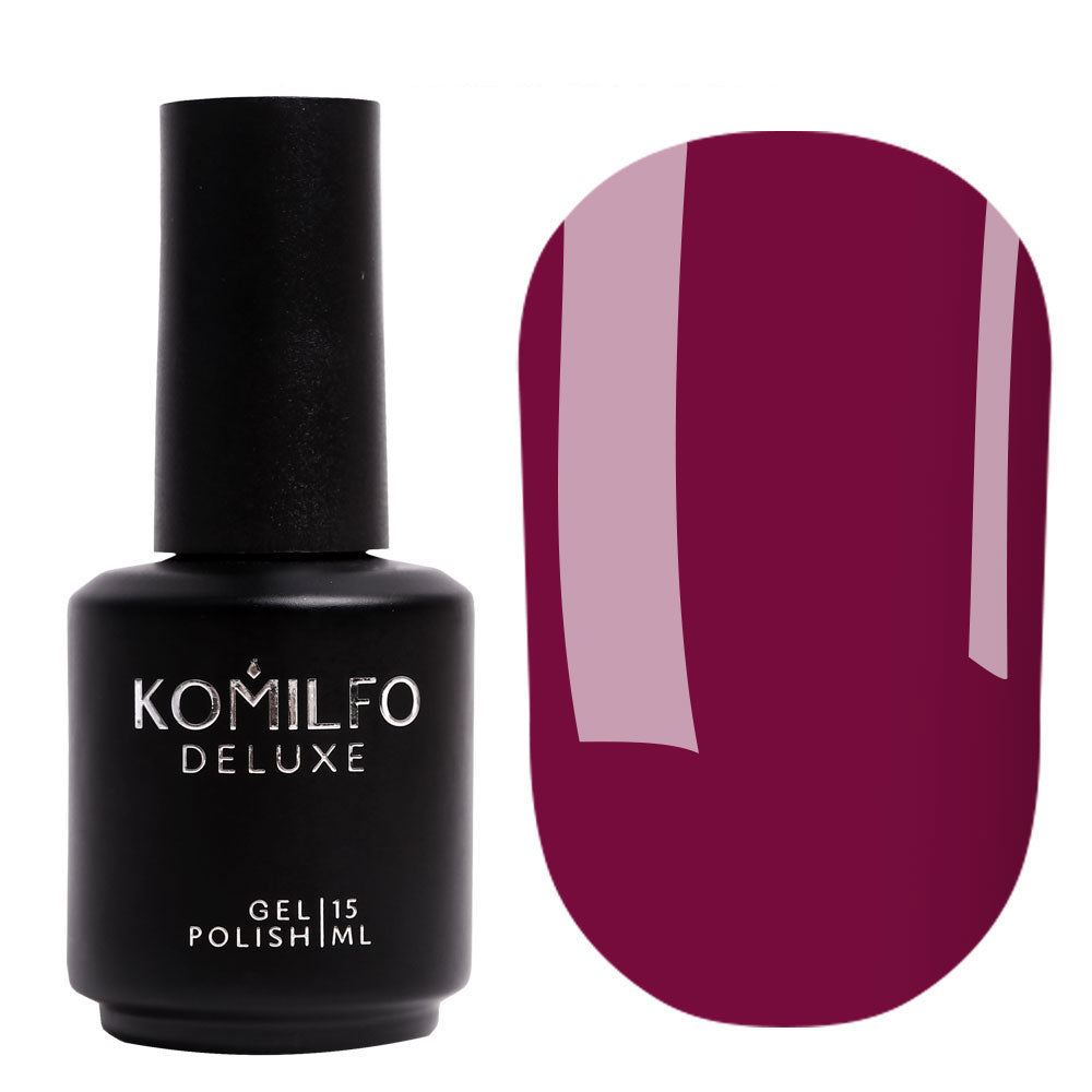 Komilfo Deluxe Gel Polish 15ml D092 Dark Fuchsia Enamel bottle and swatch