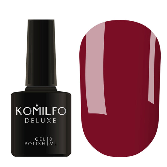 Komilfo Deluxe Gel Polish 15ml D096 Burgundy Marsala Enamel bottle and swatch