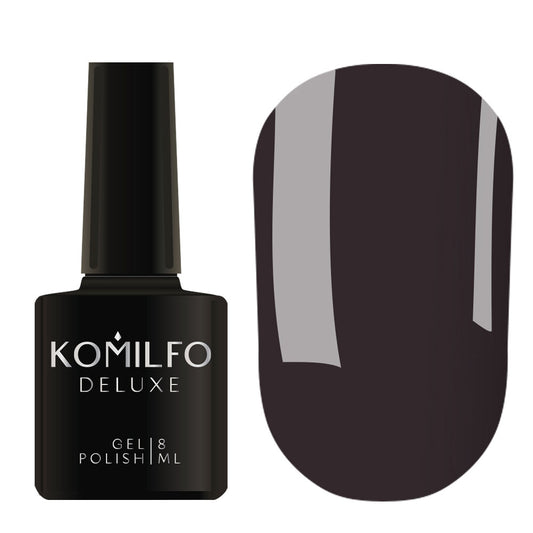 Komilfo Deluxe Gel Polish 8ml D103 Dark Blue-Gray Enamel bottle and swatch