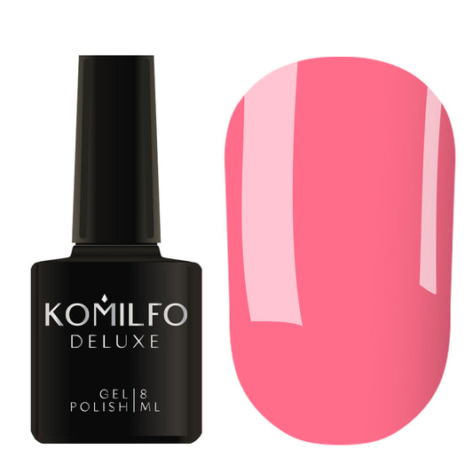 Komilfo Deluxe Gel Polish 8ml D175 Delicate Rich Pink Enamel bottle and swatch