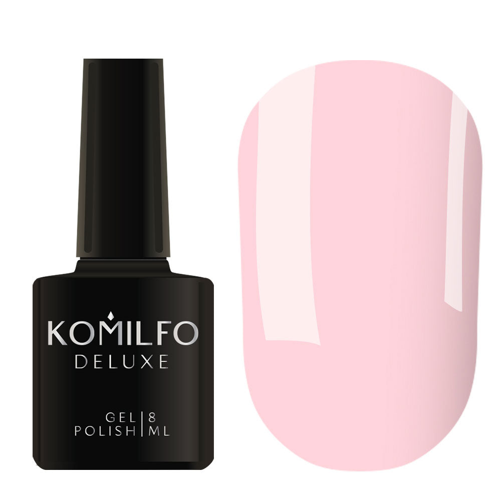 Komilfo Deluxe Gel Polish 8ml D188 Pastel Light Pink Purple Enamel bottle and swatch