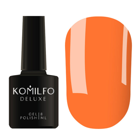 Komilfo Deluxe Gel Polish 8ml D197 Carrot Enamel bottle and swatch