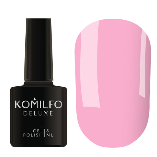 Komilfo Deluxe Gel Polish 8ml M002 Macarons Sweet Berry Opaque Pink bottle and swatch