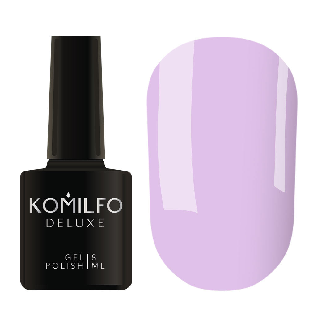 Komilfo Deluxe Gel Polish 8ml M003 Macarons Lavender Bloom Pastel Purple bottle and swatch